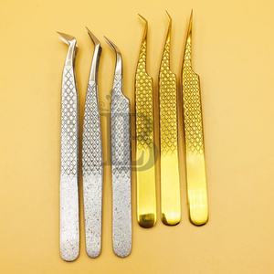 Pince à épiler en or et argent de style nouveau, pince à épiler pour extensions de cils en vison, pince à épiler en acier inoxydable durable, cils, logo personnalisé - Product Image 6