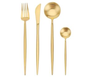 Antique Gold Flatware Set High Mirror Polish Dishwasher Safe Wedding Occasion Metal Cutlery - Product Image 3