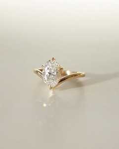 Premium Luxury 2.02CT Oval Cut Diamond Curved Band <b>Ring</b> IGI Certified Lab Grown 14K Solid Gold Unique Design Engagement Wedding - Product Image 5