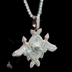 จี้ห้อยคอแบบกำหนดเอง เงินแท้ 925 ชุบโรเดียม GRA มอยส์ซาไนต์ ผ่านการทดสอบเพชร ตัวอักษรทันสมัย สำหรับผู้ที่ได้รับการรับรอง - Product Image 5