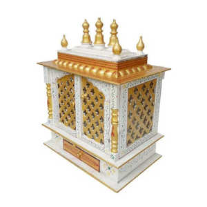 Mandir วัดไม้สีแดงและสีเขียวสำหรับตกแต่งบ้าน - Product Image 2