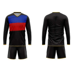 Tenue de gardien de but de football pour adulte, 100% polyester, séchage rapide, ensemble d'uniformes d'entraînement à manches longues, maillot de football OEM - Product Image 2