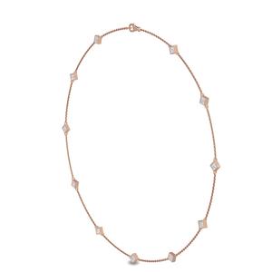 Collier élégant en or rose 9 carats avec chaîne à maillons et diamants de laboratoire taille princesse de 1,04 carat, un cadeau raffiné - Product Image 4
