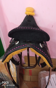 Sillín de caballo de cuero occidental auténtico con cuero de gamuza ajustable Sillín de asiento caliente Western Roping Ranch - Product Image 3
