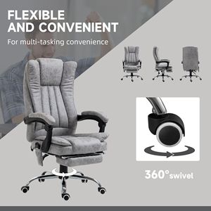 Sedia da Ufficio Reclinabile con Massaggio e Calore, Poggiatesta Alto, 6 Punti di Massaggio, Altezza Regolabile, Poggiapiedi Nero per Donne - Product Image 5