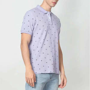 Polo pour homme élégant et décontracté à motif uni, manches courtes, anti-plis, en jersey de coton uni, idéal pour le golf - Product Image 5
