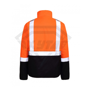 เสื้อแจ็คเก็ตนิรภัยแบบพรีเมียม สะท้อนแสง กันน้ำ สำหรับงานก่อสร้าง ผู้ชาย เสื้อกันลม สีส้มสะท้อนแสง ชุดยูนิฟอร์มอุตสาหกรรม - Product Image 3