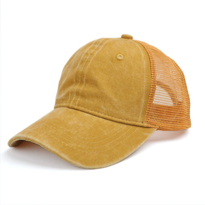 Custom Caps Washed <b>Light</b> Plate Mesh Cap Men's and Women's Breathable Mesh Baseball Cap Trucker <b>Hats</b> - Product Image 5