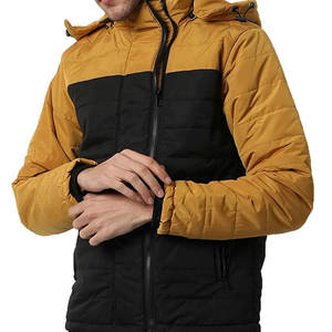 Blouson d'hiver matelassé personnalisé pour homme grande taille, luxueux, coupe-vent, imperméable, écologique, pour l'extérieur, col montant, face brillante - Product Image 1