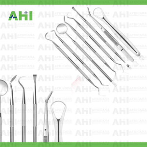 Kit d'outils dentaires manuels en acier inoxydable 8 pièces Africana Healthcare Industry – Ensemble d'hygiène avec pince, gratteur, détartreur, miroir, lime – Certifié CE - Product Image 3