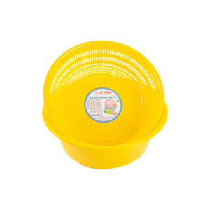 Eco-Friendly <b>Plastic</b> Basin and Strainer <b>Basket</b> Set Kitchen Vegetable and Fruit Washing Bowl Colander Set - Product Image 5