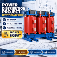 Transformateur sec pour projet de distribution d'énergie, 30-2500 kVA, 10 kV, 400 V, triphasé, non excité, régulateur de tension élévateur
