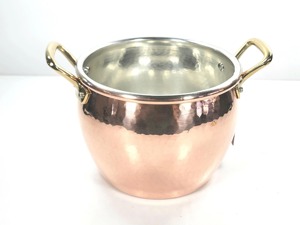 Olla de Cobre Redonda con Tapa, Asa de Aleación de Zinc, Utensilios de Cocina Metálicos Duraderos, Diseño Vintage - Product Image 2