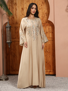 Vestido Jalabiya para Mujer, Estilo Dubái, Abaya para Eid y Ramadán, Vestidos Largos Elegantes con Bordado Musulmán, Túnica Árabe Saudí 2026 - Product Image 3