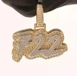 Colgante de Plata 925 con Moissanita Redonda de 4 Quilates, Personalizable con Número, para Fiestas - Product Image 2