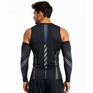 Mangas de compresión deportivas para hombre, personalizadas, para fitness, correr, ciclismo, entrenamiento, transpirables, elásticas, protectoras y de soporte. - Product Image 3