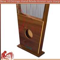Handmade Rosewood 10 String Lyre Harp, King David Musical Instrument (Bag, Key, Extra Strings)