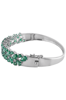 Bracelet émeraude en argent sterling 925 plaqué rhodium, bijoux de luxe pour mariage, fête et occasions spéciales - Unisexe