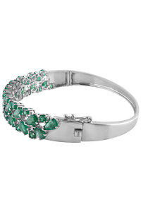 Emerald Bangle in 92.5 Sterling Silver KLSB-20001 - Product Image 4