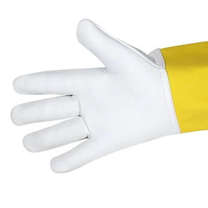 Guantes de Piel de Cabra Amarillos para Apicultura, de Manga Larga, con Protección de Lona - Product Image 2