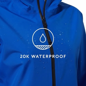 Blue <b>Women's</b> Waterproof Windbreaker <b>Jacket</b> Hooded <b>Zip</b> <b>Up</b> Lightweight Outdoor Rain Coat for Hiking for travel - Product Image 4