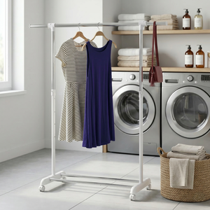 Folding Metal Rail Garment Rack for Home Living Room Furniture with Iron <b>Material</b> Model Appearance for Living Room <b>Sofa</b> - Product Image 3