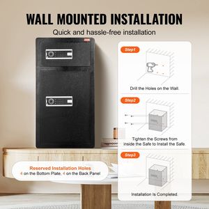 Black 7.2 Cu.ft serratura a doppia porta e cassetta di sicurezza per Password organizzare passaporti in contanti gioielli orologi in oro documenti armadietti - Product Image 6