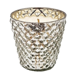 Nouvel Arrivage I K Handicraft Pot de bougie en verre soufflé à la bouche argenté antique, à la cire de soja non parfumée, pour décoration intérieure et cadeau, durée de combustion en intérieur - Product Image 4