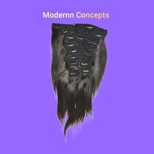 Extensiones de Cabello Humano Virgen Indio Natural Liso Sedoso con Clip, 100% de Alta Calidad y Cutícula Alineada al por Mayor - Product Image 4