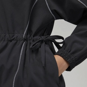 Chaqueta cortavientos de lana de invierno de talla grande para mujer, chaqueta de chándal con cremallera de bloque de Color, cuello con capucha, diseño de cremallera frontal, pantalones cortos, traje - Product Image 3