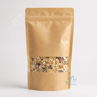 Sachet alimentaire en papier kraft réutilisable de haute qualité avec fenêtre transparente
