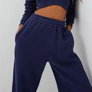 Combinaison à capuche bleu marine pour femme, manches longues, taille haute, coupe ample, longueur intégrale, couleur unie, tricotée, décontractée, toutes saisons - Product Image 4