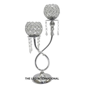 Customized Size And Shape Candelabra Fabulous Design Metal Silver Finished Candelabra And Five <b>Crystal</b> <b>Ball</b> In Bulk - Product Image 3