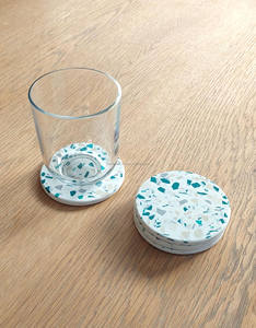 American Design Luxury Elegant <b>Coaster</b> Set 2 Marble <b>Coasters</b> with <b>Cork</b> Back Eco-Friendly Custom Color Absorbent Drink Mats Pads - Product Image 5