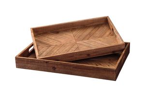 Best Seller Square Wooden Serving Tray with Handles Small <b>Medium</b> Multipurpose Kitchen Dining Breakfast Decor - Product Image 3