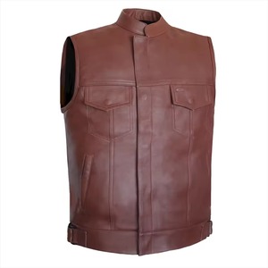 Chaleco Reversible de Lona y Cuero Genuino para Hombre, Transpirable, Talla Grande, Cuello en V, Cierre de un Solo Botón, Nueva Llegada de Proventure Industry - Product Image 1