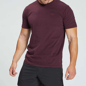 T-shirt en coton à manches courtes et col rond pour homme, coupe classique, style décontracté, couleur unie, tricot jersey respirant, avec logo personnalisé, vente en gros - Product Image 5