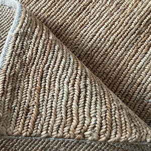 Natural Jute Soumak Area Rug Solid Plain Woven Handmade Carpet Rustic Farmhouse Boho Living Room Bedroom Entryway Floor Decor - Product Image 5