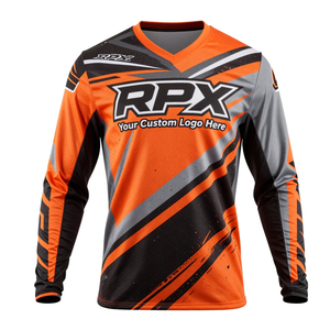 Jersey de Motocross Personalizado de Manga Larga, Color Naranja y Negro, Impresión por Sublimación, Secado Rápido, para Adultos, Todas las Temporadas - Product Image 3