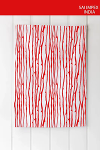 SAI IMPEX 100% Cotton Modern Kitchen Towel Printed Red on Navy Blue Washable Sustainable Anti- <b>Home</b> <b>Textile</b> Tamil Nadu Made - Product Image 4