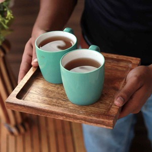 Plateau de service en bois moderne et luxueux pour le thé, le café, les aliments, léger, multifonctionnel, pour la cuisine, la maison, le petit-déjeuner - Product Image 6