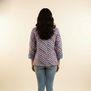 Veste en coton matelassée à manches longues, manteau d'hiver pour femmes, veste en coton imprimée avec un nouveau design - Product Image 2