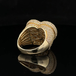 Heart Shape Baguette & Round Cut Moissanite Diamond Engagement <b>Ring</b> Hip Hop Style <b>Men</b> Valentine Gift 925 Sterling <b>Silver</b> Jewelry - Product Image 2