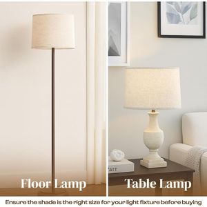 Set di 2 Paralumi Beige Medi per Lampade da Comodino e da Terra, Stile Arpa, Coperture e Paralumi per Lampade - Product Image 3