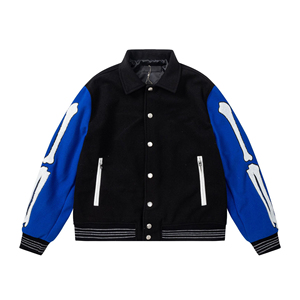 Vestes universitaires d'automne pour hommes, style Letterman, avec logo personnalisé, manches longues, vestes universitaires vierges, veste de baseball décontractée - Product Image 6