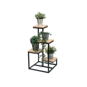 Modern 4-Tier Industrial Metal Plant Stand Space-Saving <b>Corner</b> Flower <b>Shelf</b> for Multiple Indoor Plants and Balcony Decor - Product Image 1