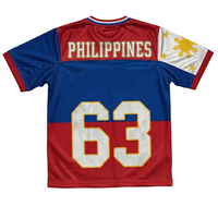 Camiseta de Baloncesto de Filipinas Unisex con Cuello en V, Manga Corta, Malla Sublimada de Poliéster, Transpirable, que Absorbe la Humedad, para Verano, Estilo Americano