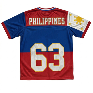 <b>Philippines</b> <b>Basketball</b> <b>Jersey</b> Unisex V-Neck Short Sleeve Sublimated Mesh Polyester Moisture-Wicking Breathable Sport Apparel - Product Image 3