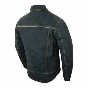 Light Blue Washed Denim <b>Jacket</b> <b>Men</b> Stand Distressed Casual Solid Animal Print <b>Long</b> Sleeve Windproof Breathable Eco-Friendly - Product Image 2