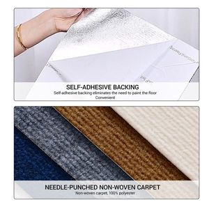 Piastrelle per Moquette Autoadesive Moderne Rettangolari da 12 Pollici, Design a Pelo Ricciolo, Antiscivolo, in Nylon PP, Tappeto a Doghe per Ufficio, Hotel, Camera da Letto - Product Image 2